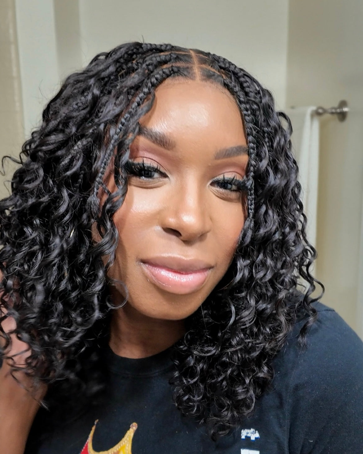 16" Human Hair Boho HD Lace Braided Wig (100 strand) - Jaliza