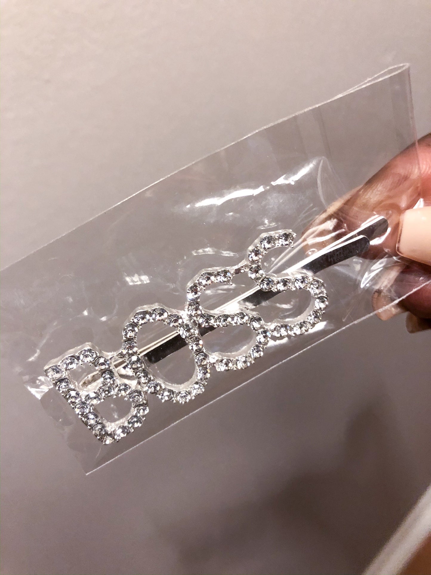 BOSS - Rhinestone Name Barrettes/Hairpin