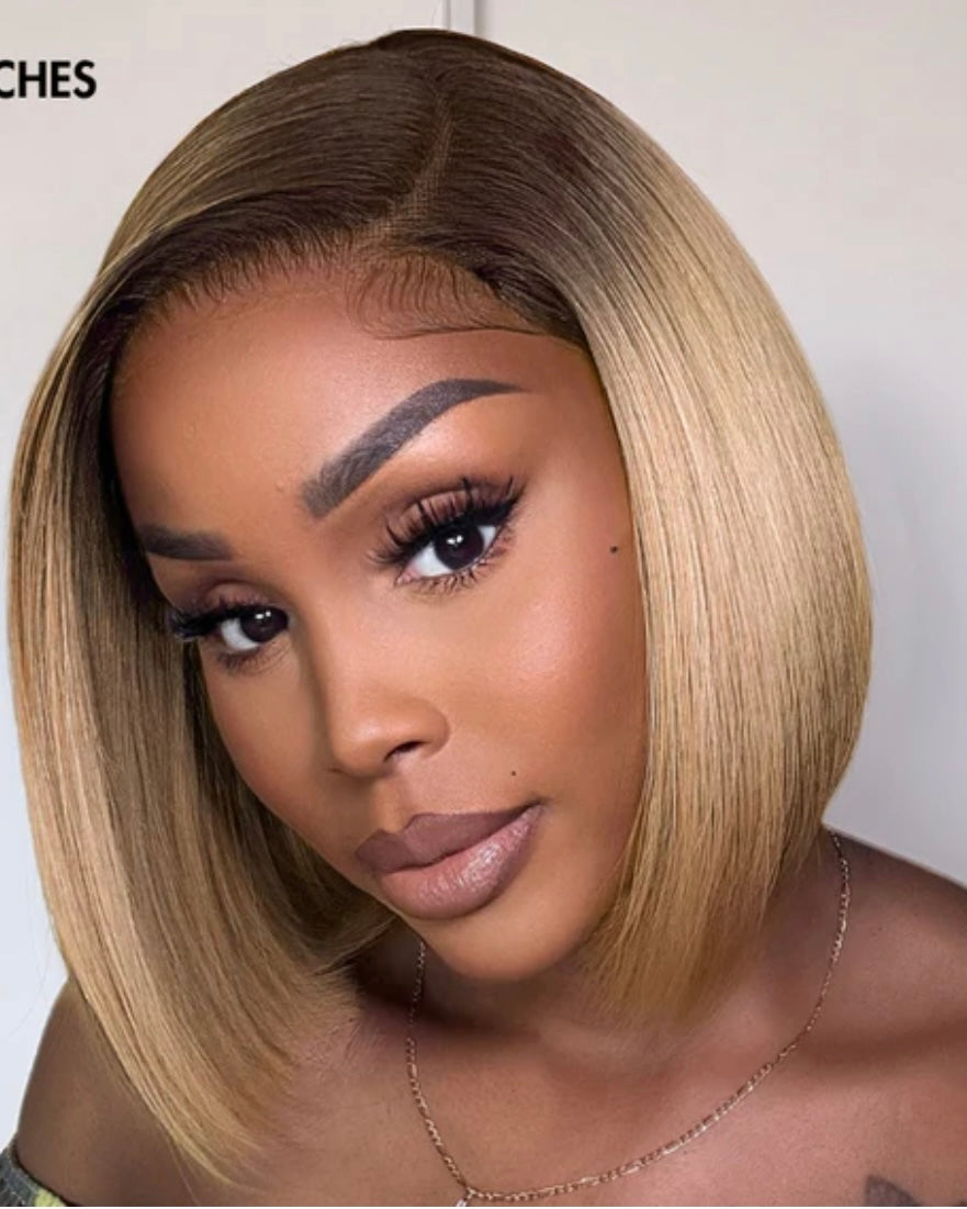 10" Blonde Ombre Blunt Cut Bob - LuvMe